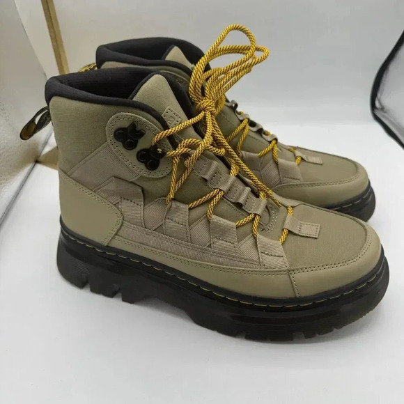 Dr. Martens Boury Nylon & Leather‎ Men's Boots Olive Green Size M 8 / L 9 - Picture 2 of 7